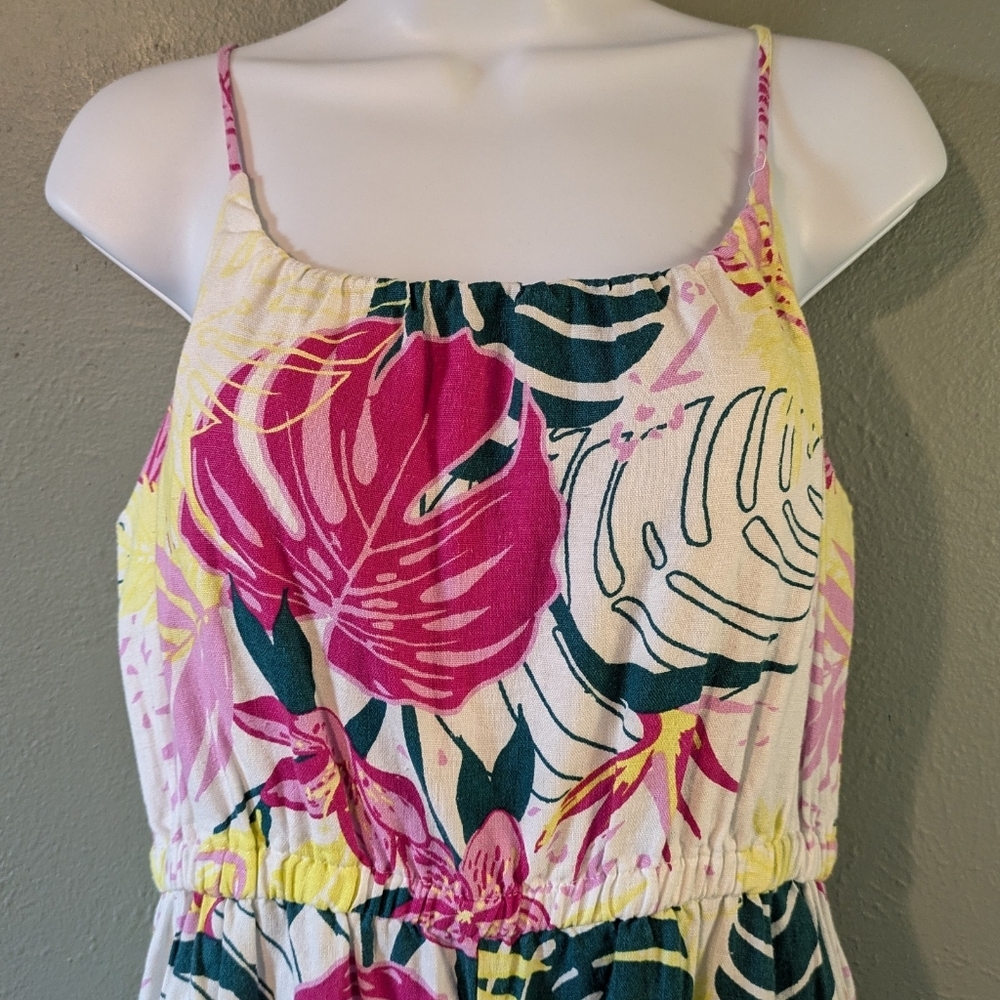 Nicole Miller Wide Leg Tropical Print Jumpsuit Romper NWOT Size S - Picture 2 of 7